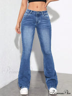 Slant Pocket Flare Leg Jeans image 8