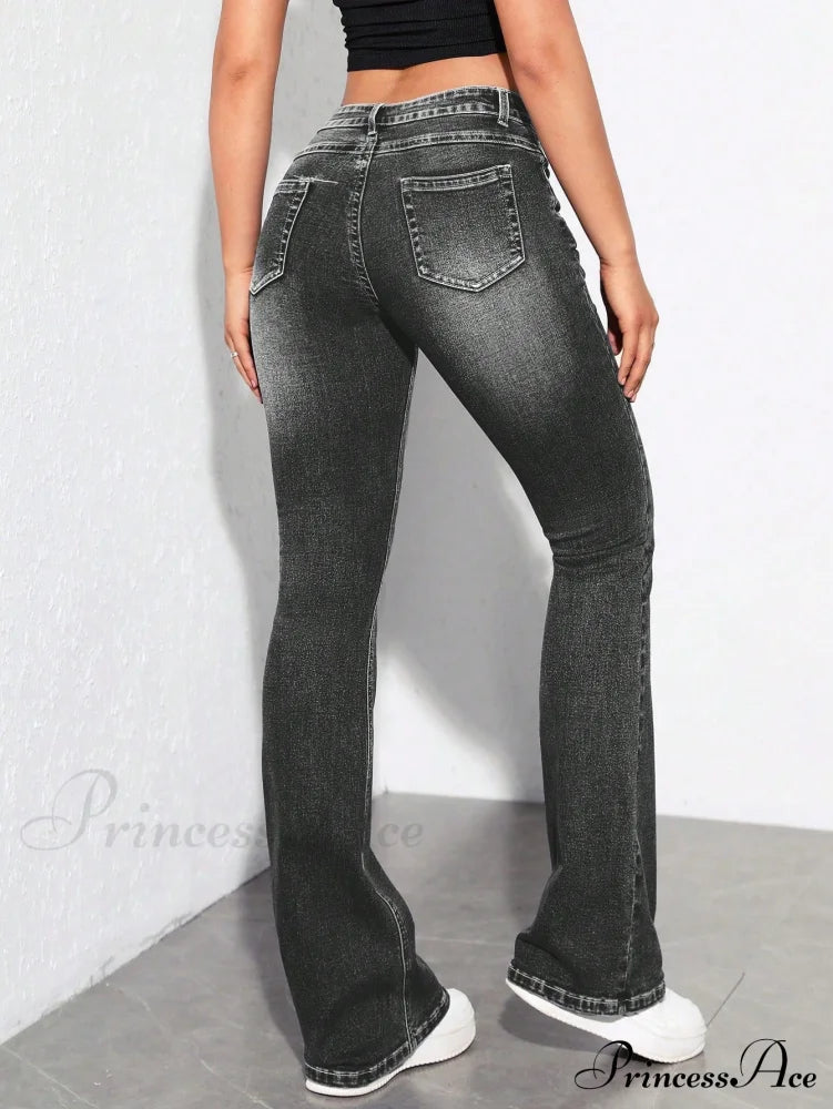 Slant Pocket Flare Leg Jeans image 2