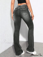 Slant Pocket Flare Leg Jeans image 2