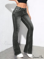 Slant Pocket Flare Leg Jeans image 3