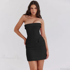 Slash Neck Slim Bodycon Vacation Dress image 4