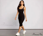 Slay Every Day Basic Graceful Scoop Neck Midi Dress image 1