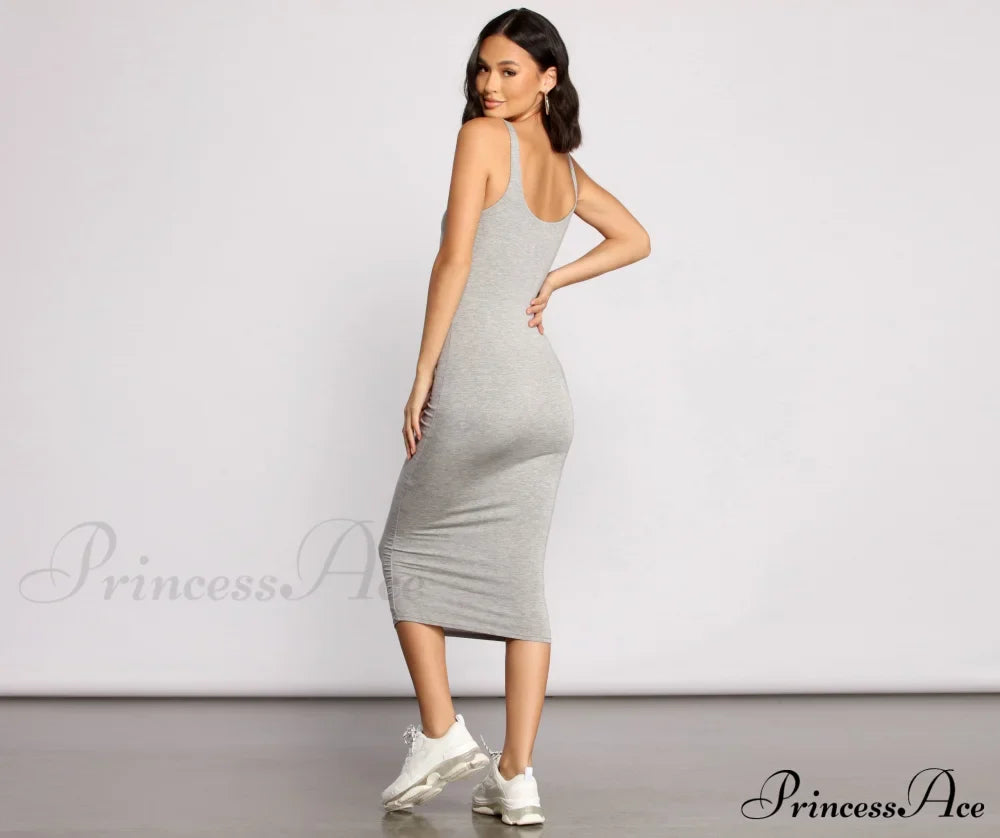 Slay Every Day Basic Graceful Scoop Neck Midi Dress image 9