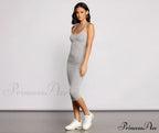 Slay Every Day Basic Graceful Scoop Neck Midi Dress image 11