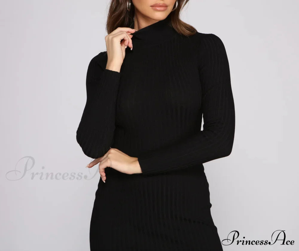 Slay In Basics Charming Ribbed Knit Mini Dress image 11