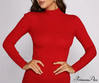 Slay In Basics Charming Ribbed Knit Mini Dress image 8