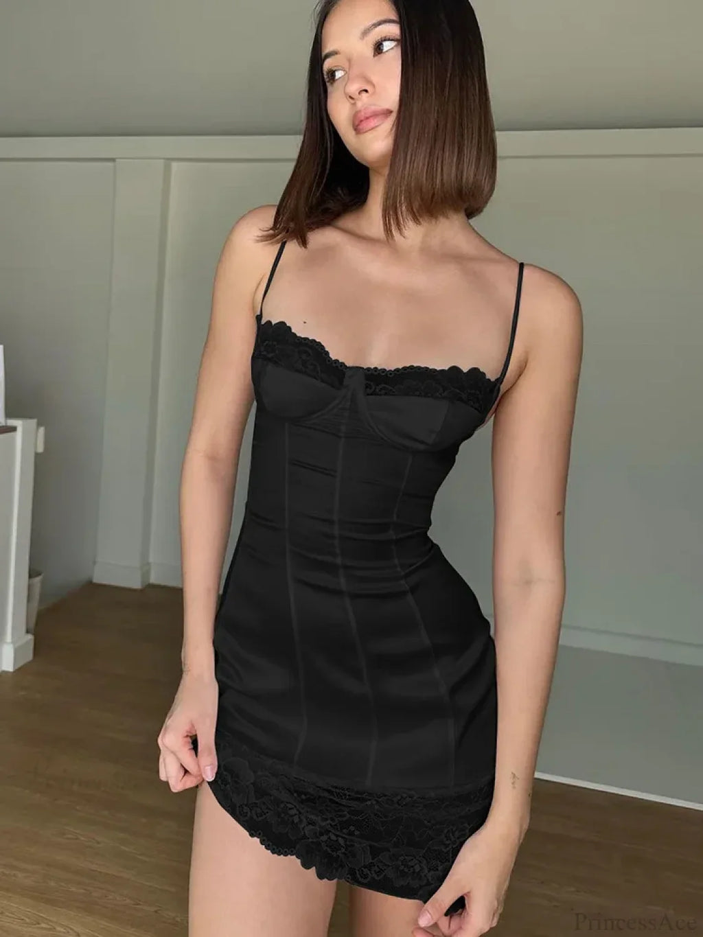 Sleeveless Lace Patchwork Bodycon Vacation Dress image 1