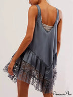 Sleeveless Lace Stylish Panel Mini Dress image 10