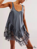 Sleeveless Lace Stylish Panel Mini Dress image 8
