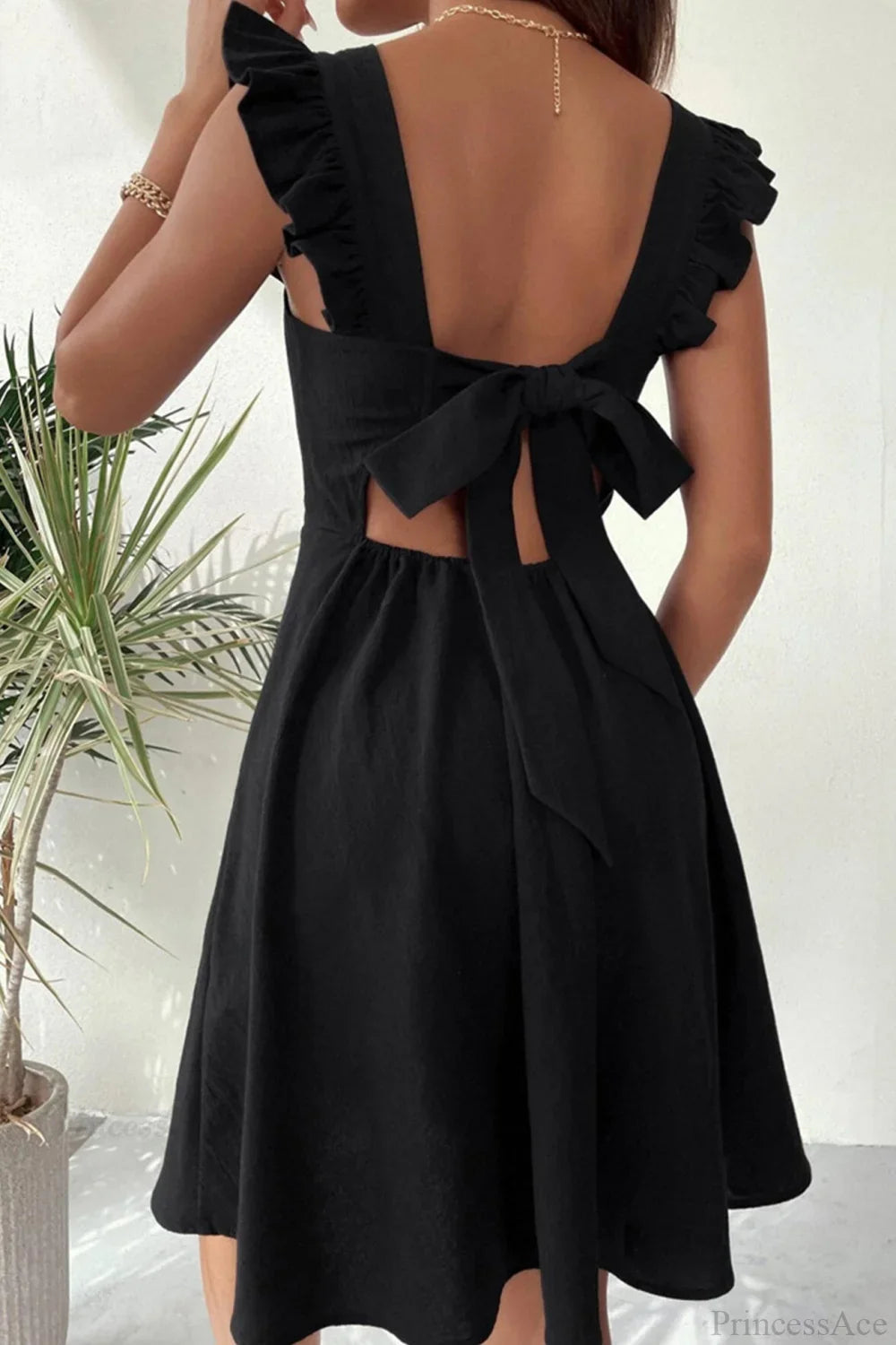 Sleeveless Mini Dress with Ruffle Tie-back image 12