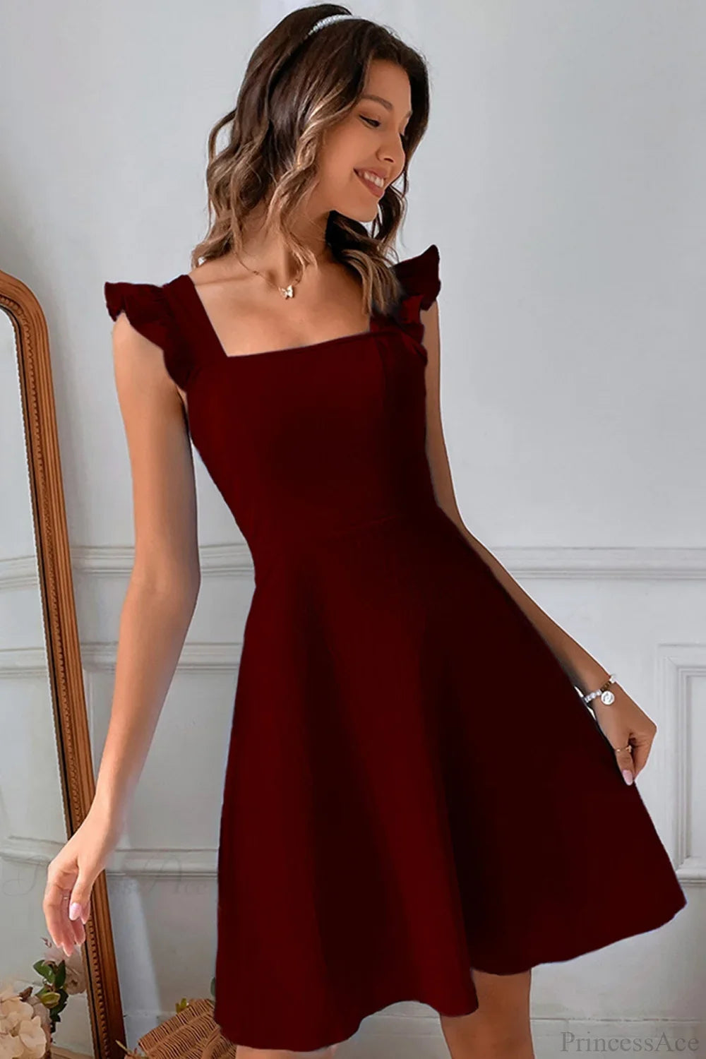 Sleeveless Mini Dress with Ruffle Tie-back image 7