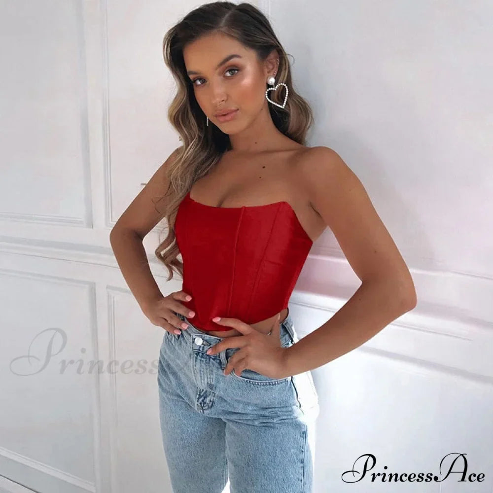 Sleeveless Off Shoulder Velvet Sexy Corset image 3
