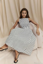 Sleeveless Polka Dot Casual Maxi Dress image 3