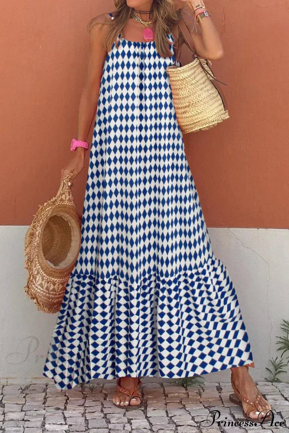 Sleeveless Print Summer Spaghetti Strap Boho Dress image 7