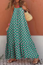 Sleeveless Print Summer Spaghetti Strap Boho Dress image 3