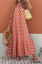Sleeveless Print Summer Spaghetti Strap Boho Dress image 9