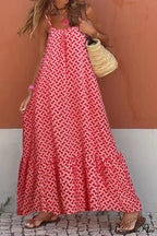 Sleeveless Print Summer Spaghetti Strap Boho Dress image 2