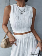 Sleeveless Rib Knit Women Summer Y2K High Street Style Koreanfashion Mock Neck Slim Fit Crop Streetwear Tank top image 1