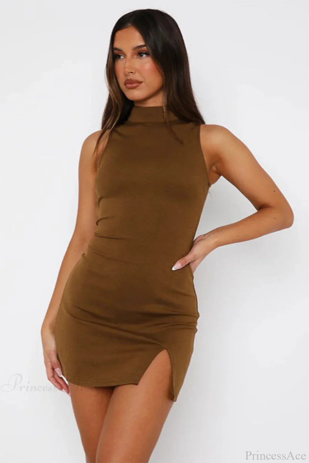 Sleeveless Slit Slim Elegant Mini Dress image 4