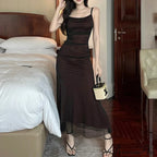 Sleeveless Solid Spaghetti Strap Backless Summer Casual Elegant Party Bodycon Dress image 7