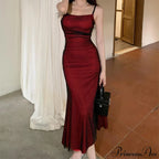 Sleeveless Solid Spaghetti Strap Backless Summer Casual Elegant Party Bodycon Dress image 1