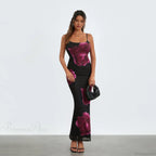 Sleeveless Spaghetti Strap Floral Split Back Hem Dress image 5