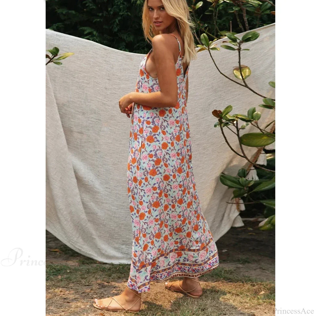 Sleeveless Strap Backless Deep V-neck Summer Dress image 2