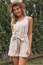 Sleeveless Tie-front Rompers image 3