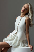 Sleeveless Vest Puff Skirt Two Piece Set image 3
