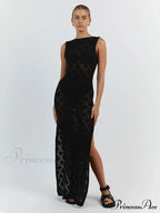 Slim Cocktail Off Shoulder Women's Maxi Dress image 9