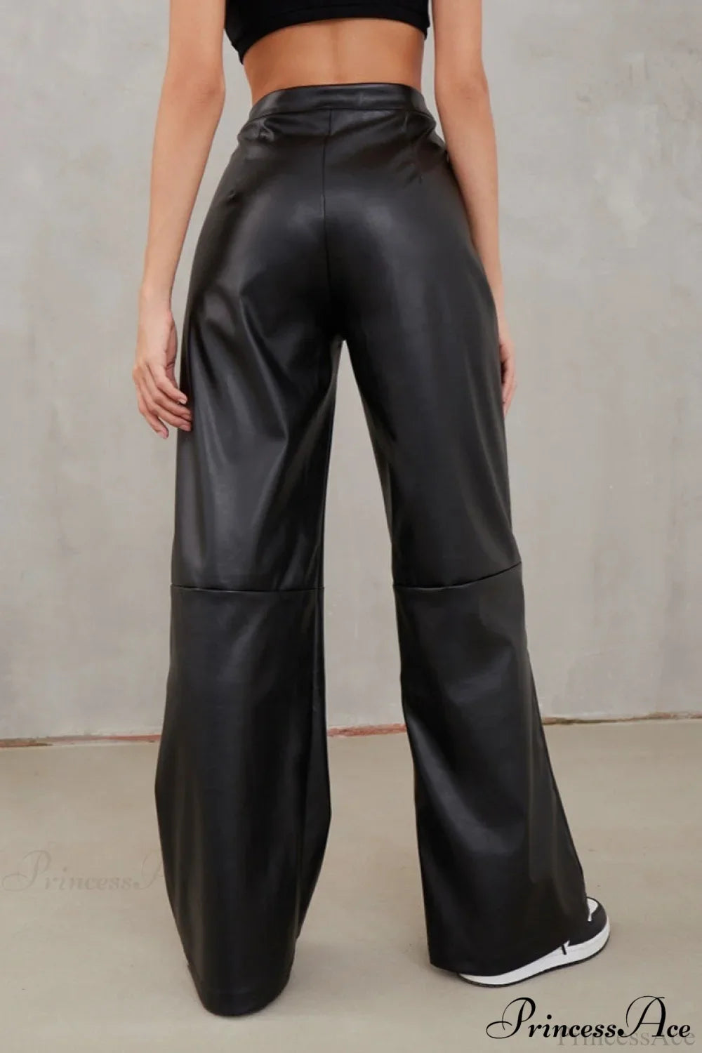Slim Faux Leather High Waist Wide Leg Pants image 3