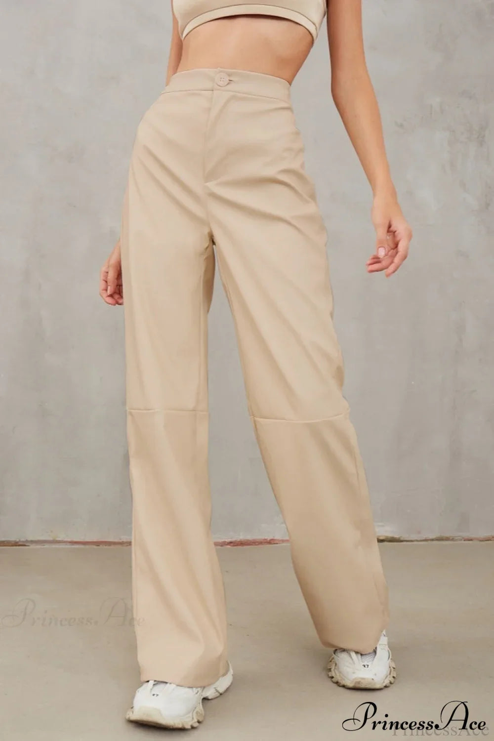 Slim Faux Leather High Waist Wide Leg Pants image 6