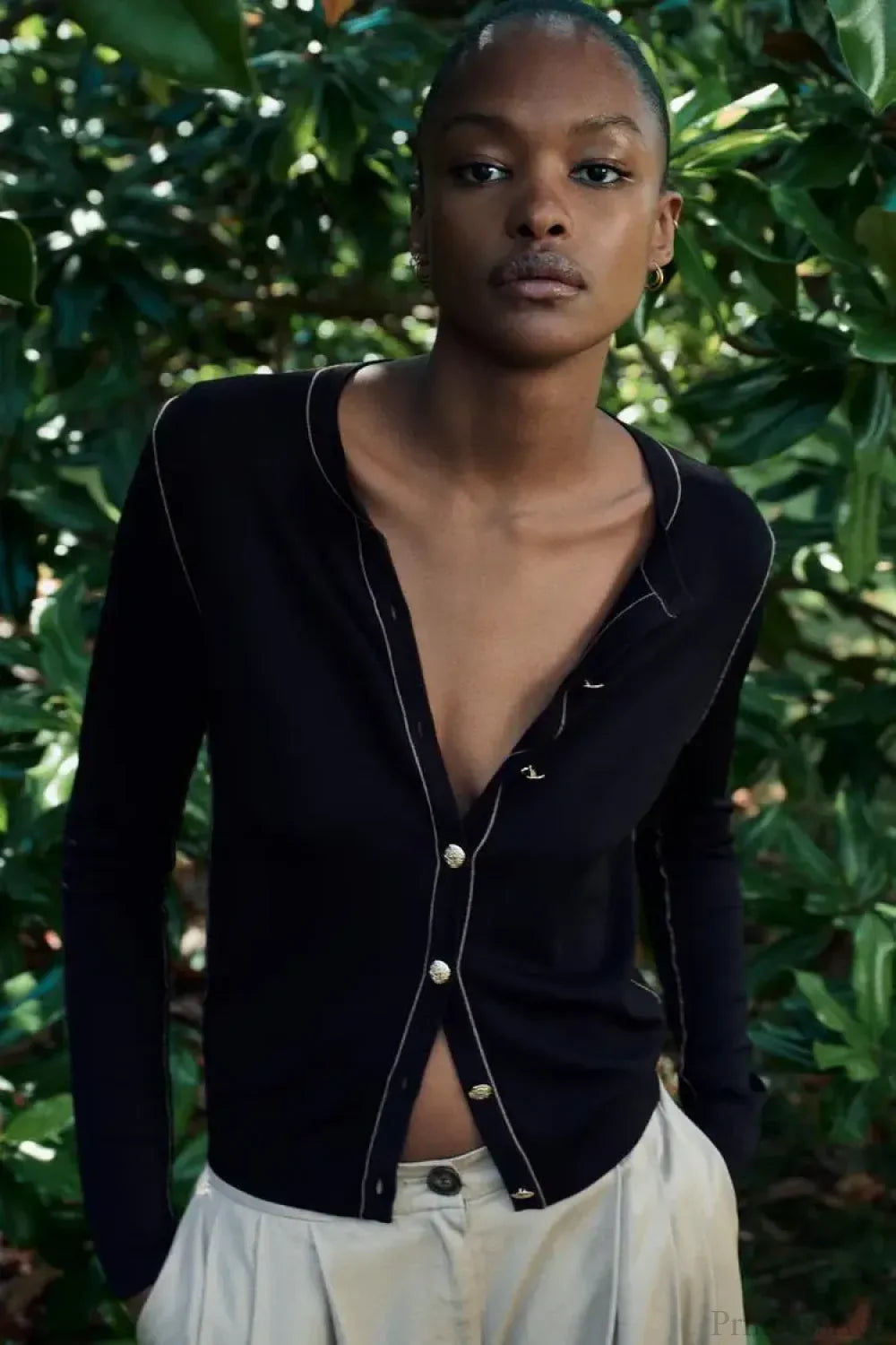 Slim Fit Contrast Edge Round Neck Cardigan image 2