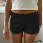 Slim Fit Retro Kawaii Solid Front Button Down Elastic Waist Pajamas Short image 6