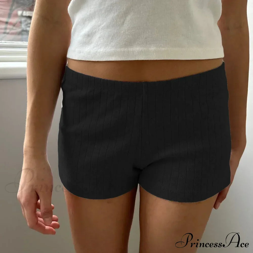 Slim Fit Retro Kawaii Solid Front Button Down Elastic Waist Pajamas Short image 6