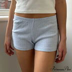 Slim Fit Retro Kawaii Solid Front Button Down Elastic Waist Pajamas Short image 3