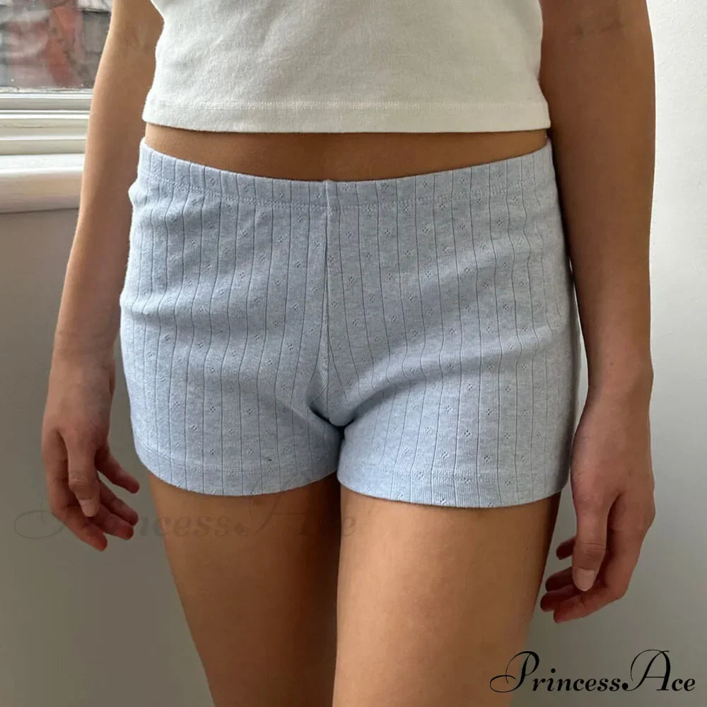 Slim Fit Retro Kawaii Solid Front Button Down Elastic Waist Pajamas Short image 3