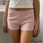Slim Fit Retro Kawaii Solid Front Button Down Elastic Waist Pajamas Short image 4
