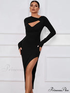 Slim Fit Split Long Sleeve Dress image 6