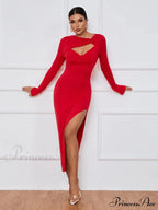 Slim Fit Split Long Sleeve Dress image 2