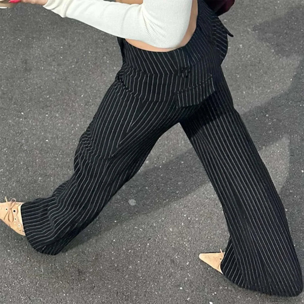 Slim Fit Striped Low Rise Pants image 3