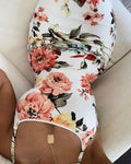 Slim Floral Print Cami Bodycon Evening Dress image 1
