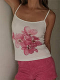 Slim Flower Print Spaghetti Strap Crop Top image 4