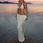 Slim Knit Flower Patchwork Bikini Set image 2