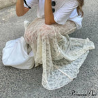 Slim Lace Trumpet See Through Sexy Maxi Skirt image 4