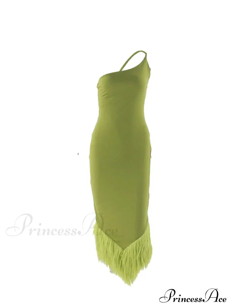 Slim Sleeveless Maxi Spaghetti Strap Backless Green Elegant Club Party Bodycon Dress image 6