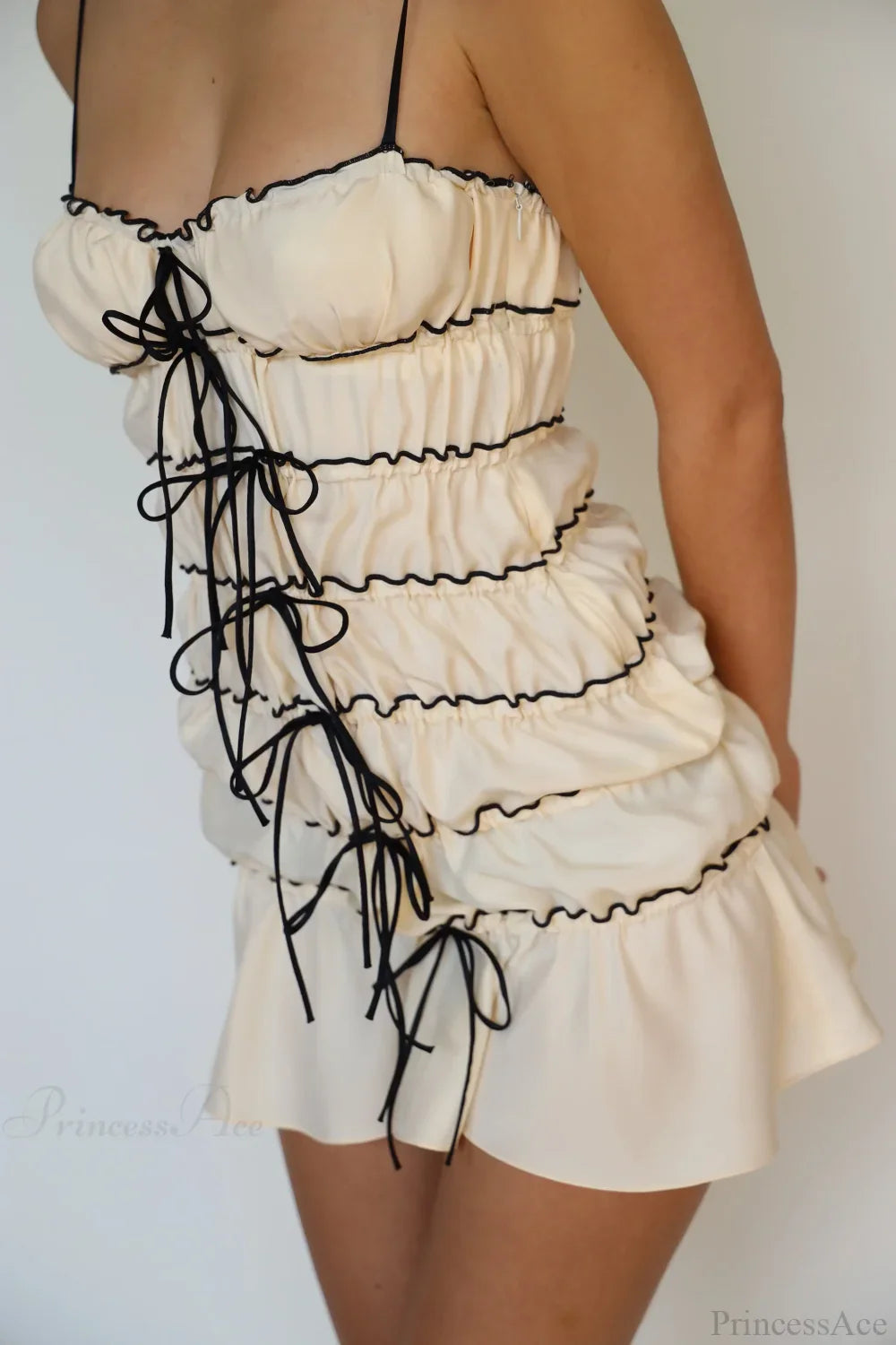 Sling Pleated See-Through Mini Dress image 6