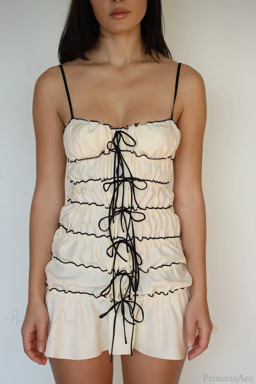 Sling Pleated See-Through Mini Dress image 9