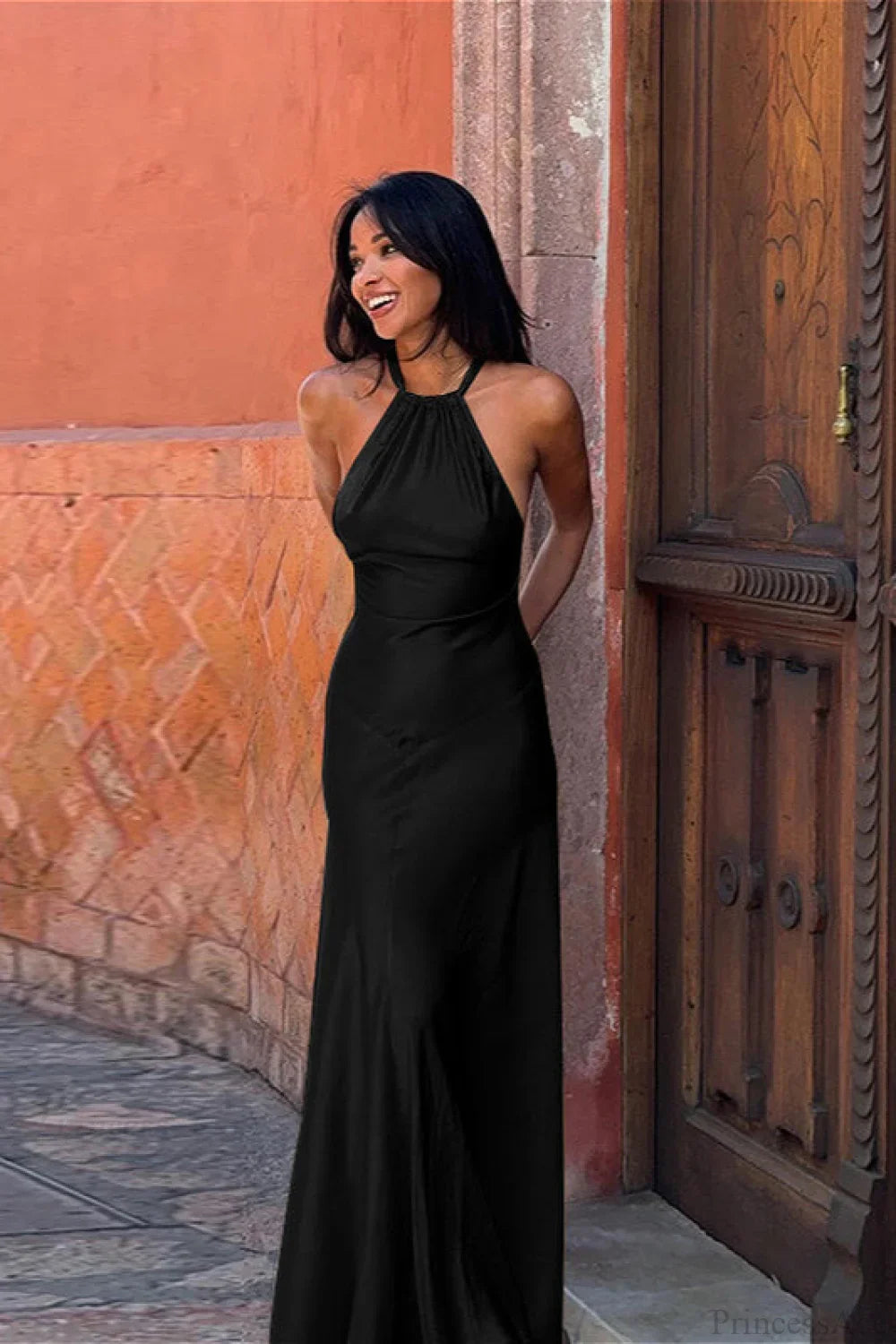 Slinky Halter Fitted Party Dress image 4