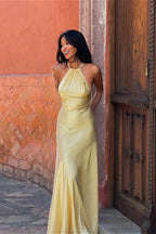 Slinky Halter Fitted Party Dress image 1